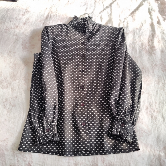 Vintage | b&w 🖤🤍 | Small | Oleg Cassini | blouse - Picture 14 of 14